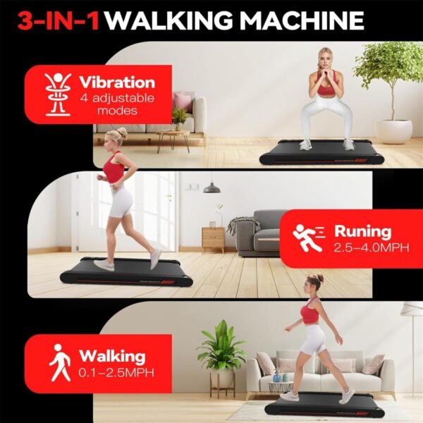 Sperax Walking Vibration Pad with APP, 3 in 1 Under Desk Treadmill, 2.5HP Low Noise Walking Treadmill Pad with Remote Control,Portable Treadmill for Home Office - Image 5