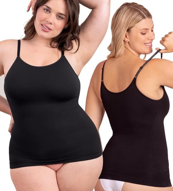SHAPERMINT Womens Tops - Scoop Neck Cami Body Shaper for Women, Shapewear Tummy Control, Camisole Tank Tops for Women - Image 2