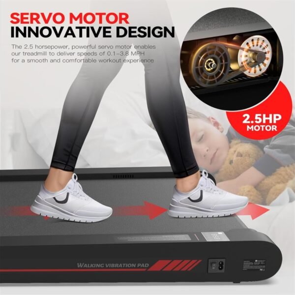 Sperax Walking Vibration Pad with APP, 3 in 1 Under Desk Treadmill, 2.5HP Low Noise Walking Treadmill Pad with Remote Control,Portable Treadmill for Home Office - Image 8