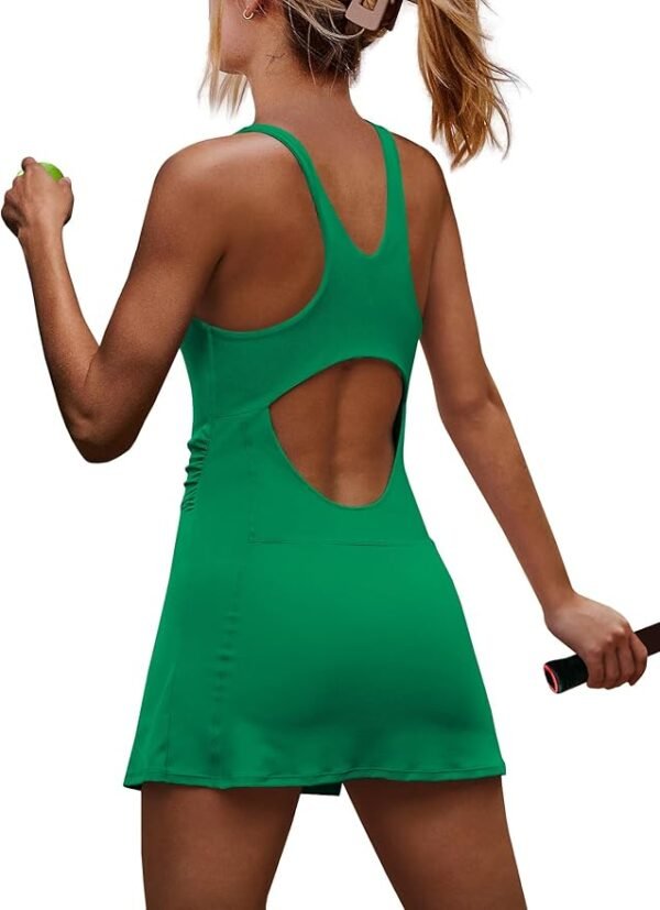 Yanekop Womens Tennis Dress with Built in Shorts Golf Dress Athletic Outfits Active Dresses Workout Dress Yoga - Image 2