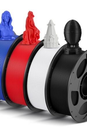 ANYCUBIC High Speed RFID 3D Printer Filament 1.75mm Bundle, Rapid PLA Filament with High Prints Quality, Dimensional Accuracy +/- 0.02mm, 1KG Reusable Spool, 4KG Black +White + Blue + Red
