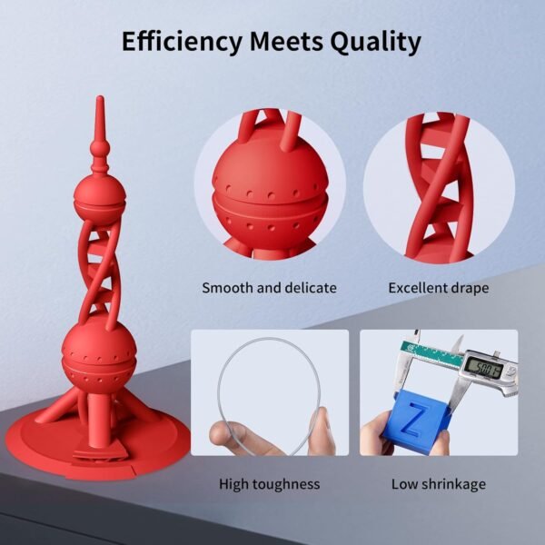 ANYCUBIC High Speed RFID 3D Printer Filament 1.75mm Bundle, Rapid PLA Filament with High Prints Quality, Dimensional Accuracy +/- 0.02mm, 1KG Reusable Spool, 4KG Black +White + Blue + Red - Image 3