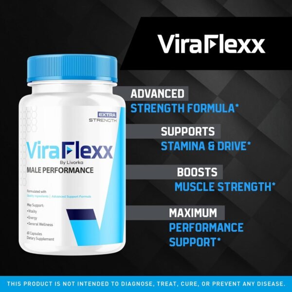 (3 Pack) ViraFlexx for Men Pro Capsules - Official ViraFlexx Pro Male Pills Support All Natural Premium Advanced Formula, ViraFlex Supplement Support, Vira Flexx Reviews, 180 Capsules for 3 Months - Image 2